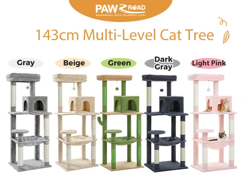 PAWZ Road Multi-Level Cat Tree Tower Cat Condo with Scratching Post Toy S/M/L/XL