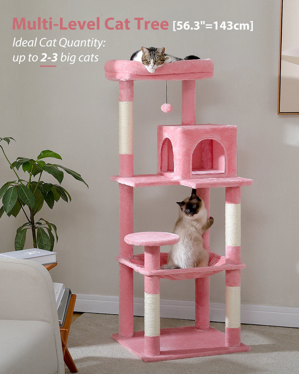 PAWZ Road Multi-Level Cat Tree Tower Cat Condo with Scratching Post Toy S/M/L/XL
