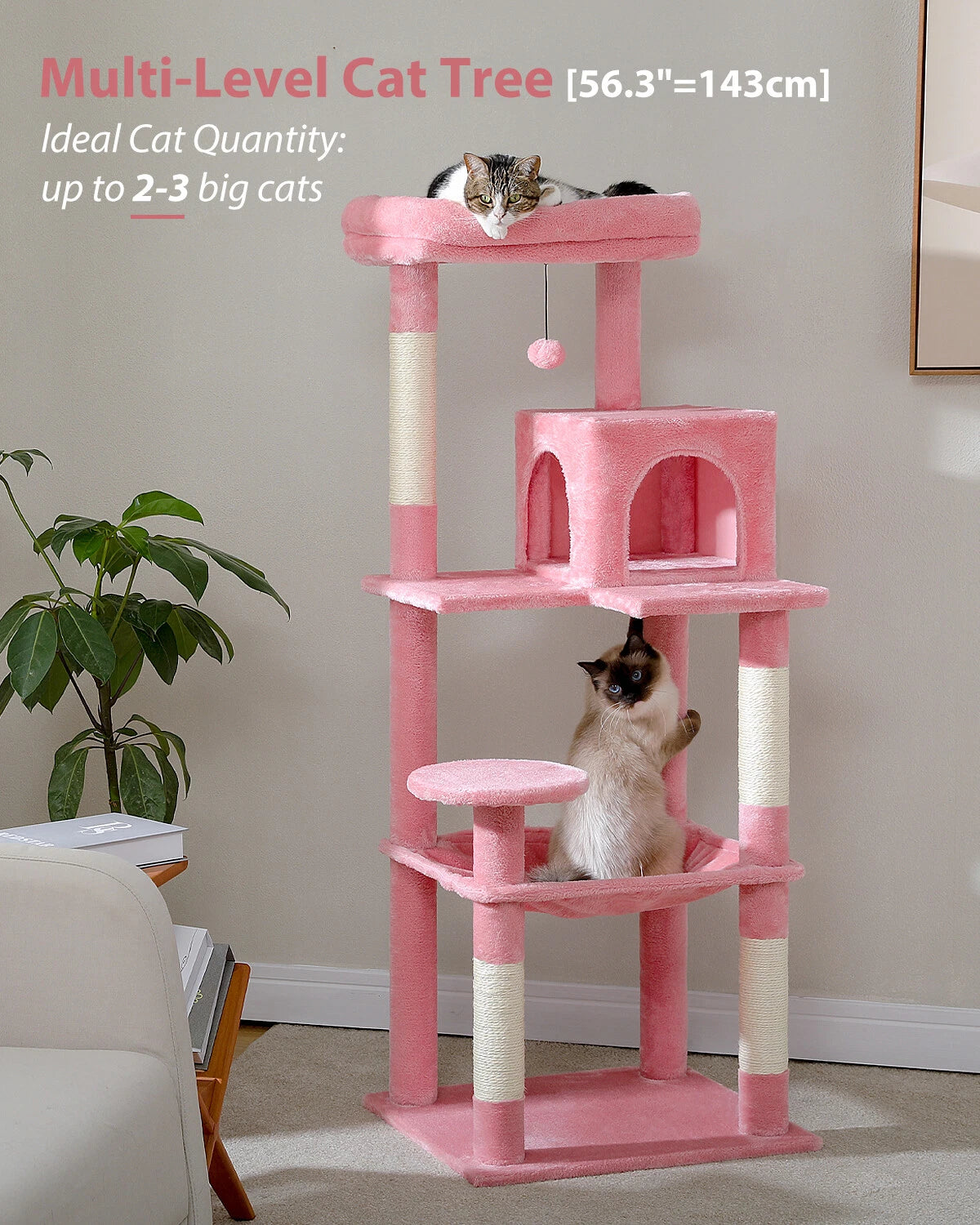 PAWZ Road Multi-Level Cat Tree Tower Cat Condo with Scratching Post Toy S/M/L/XL