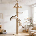 Floor-to-Ceiling Cat Tree Tower Height 102" - 104" w/ Condo & Scratching Posts